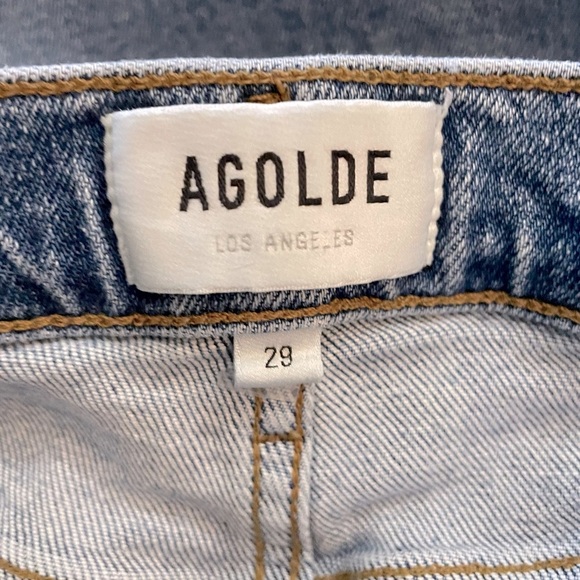 AGOLDE Toni Mid Rise Slim Straight Leg Ankle Light Med Blue Denim Jean Size 29 - Picture 8 of 10